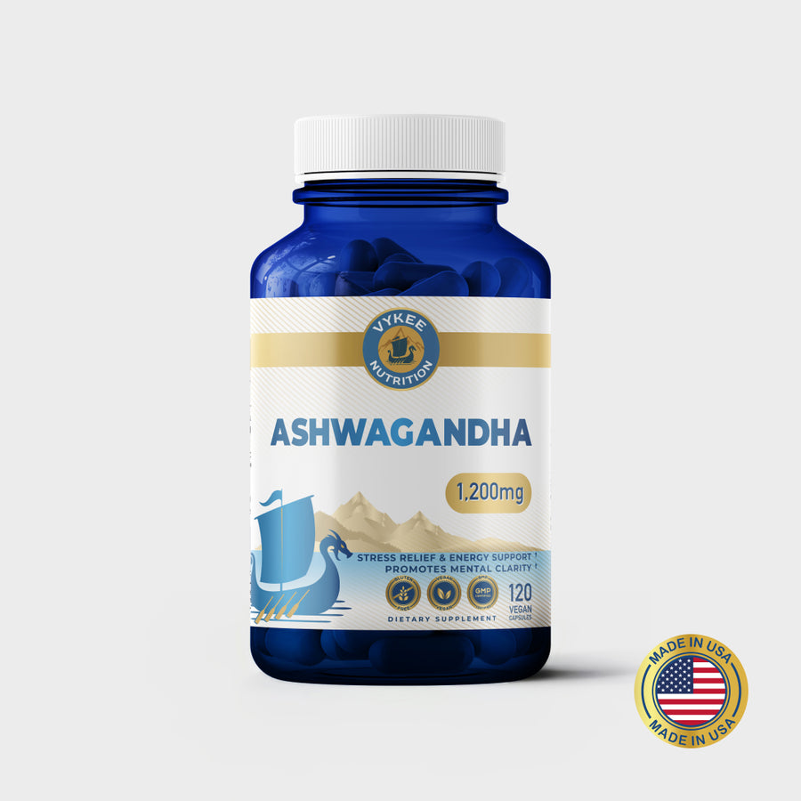 Bottle of Vykee Nutrition Ashwagandha Capsules