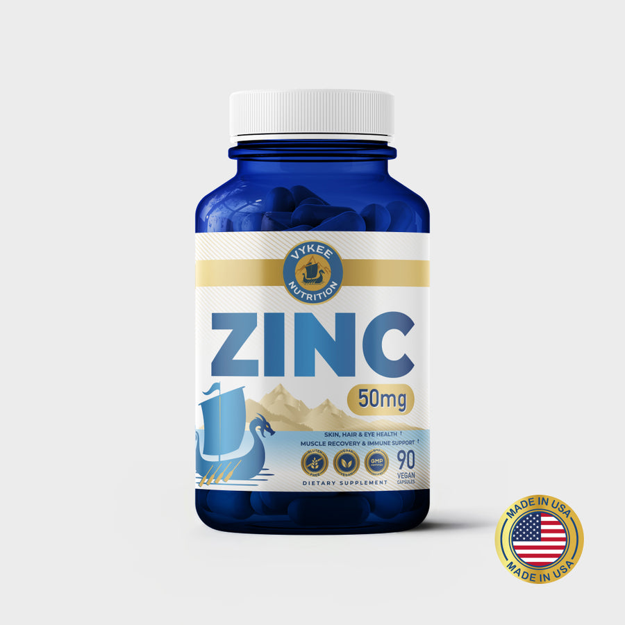 Bottle of Vykee Nutrition Zinc (50mg) Capsules